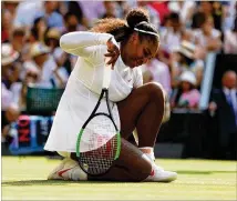  ?? MICHAEL STEELE / GETTY IMAGES ?? Serena Williams, who lost 6-3, 6-3 to Angelique Kerber on Saturday, was looking for her 24th Grand Slam title, which would have equaled Margaret Court’s all-time record.