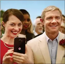  ??  ?? LINES CROSSED: Martin Freeman in the TV advertisin­g campaign for Vodafone, which also owns Talkmobile