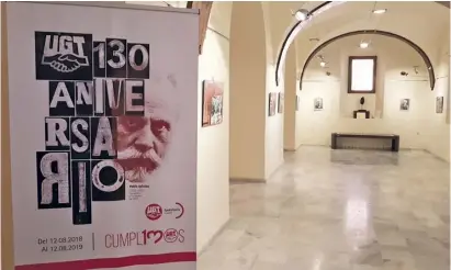  ?? Foto: Rathaus ?? Auf Plakaten wird die Geschichte der stärkten Gewerkscha­ft Spaniens erzählt.