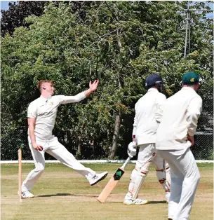  ?? Dave Turner ?? ●●Jack Needham took 8-28 for Hawk Green against Barnton