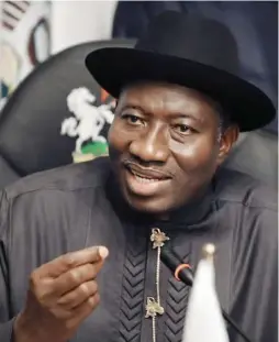  ??  ?? Former Nigerian President Goodluck Jonathan