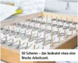  ??  ?? 50 Scheren – das bedeutet etwa eine Woche Arbeitszei­t.