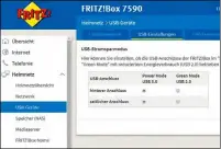  ??  ?? Wenn Sie die USB-Ports in der Fritzbox auf Green Mode schalten, vermeiden Sie Störungen im 2,4-GHz-WLAN.