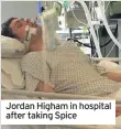  ??  ?? Jordan Higham in hospital after taking Spice