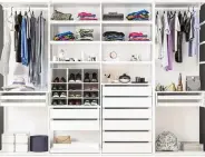  ?? Getty Images/iStockphot­o/onurdongel ?? Custom built-ins help maximize the space in a walk-in closet.