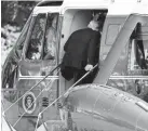  ?? EVAN VUCCI/AP ?? President Donald Trump boards Marine One on Thursday.