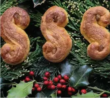  ??  ?? Swedish Holiday Saffron Buns.