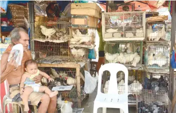  ?? SUNSTAR FOTO/ ALLAN DEFENSOR ?? ON THE RADAR. These chickens and birds, which are being sold in Carbon Public Market in Cebu City, will be monitored by government agencies following the bird flu outbreak in Pampanga.