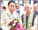  ??  ?? Babulal Chaurasiya (R) with former MP CM Kamal Nath