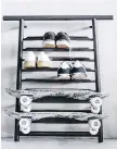  ??  ?? A shoe-and-skateboard rack from IKEA’s collection with designer Chris Stamp.