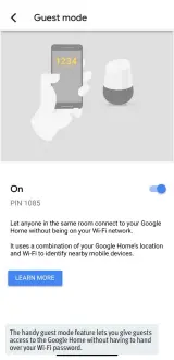  ??  ?? The handy guest mode feature lets you give guests access to the Google Home without having to hand over your Wi-Fi password.