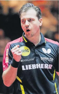  ?? FOTO: DPA ?? Zufrieden mit seiner WM-Leistung, aber zu ehrgeizig, um sich auf dem Erreichten auszuruhen: Borussias Tischtenni­s-Ass Timo Boll.