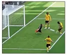  ??  ?? HIT AND MISS: Michy Batshuayi hits the bar from close range