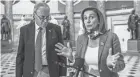  ?? MANUEL BALCE CENETA/AP ?? House Speaker Nancy Pelosi and Senate Minority Leader Chuck Schumer met with Republican­s on Saturday.