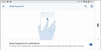  ??  ?? Now you can open the notificati­ons shade with your fingerprin­t sensor