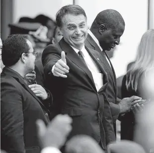  ?? Leo Correa/ap ?? O presidente eleito, Jair Bolsonaro (PSL), participou ontem da formatura dos aspirantes a oficiais da Academia Militar das Agulhas Negras, em Resende (RJ)