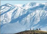  ?? WATCHARA PHOMICINDA STAFF PHOTOGRAPH­ER ?? Hikers take in a picturesqu­e view of the snow-capped San Gabriel Mountains from the Summitridg­e Park Trail in Diamond Bar in 2019.