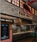  ?? COURTESY OF MORONGO CASINO RESORT & SPA ?? Pork & Waffles offers barbecue and Southern specialtie­s. Other stations have Italian, Mexican, pan-Asian and steakhouse menus.