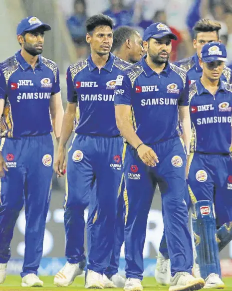  ?? BCCI ?? Mumbai Indians’ batting collapsed on Tuesday when they failed to chase 118 against Sunrisers Hyderabad.