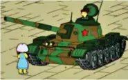  ?? ?? Tank protest: A scene from the cartoon