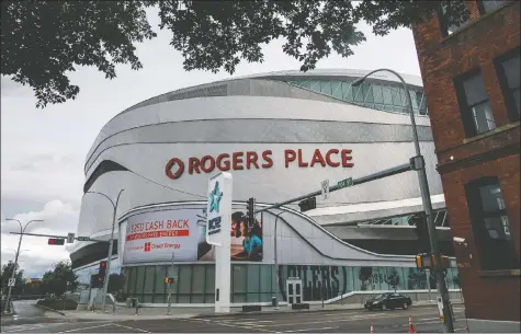  ?? THE CANADIAN PRESS ?? Rogers Place, home of the Edmonton Oilers, will be one of the hub arenas.