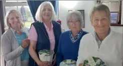  ?? ?? Faversham Golf Club women's captain Lucy Murphy and team winners Katrina Howard, Jan Gardener and Pam Gander