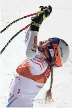  ?? ASSOCIATED PRESS ?? American skier Lindsey Vonn finished tied for sixth in the women’s super-G on Saturday.