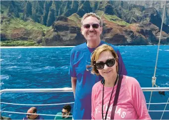  ?? DONNA VICKROY / NAPERVILLE SUN ?? Switching their trip from France to Hawaii was well worth the trouble just to be able to travel again, says columnist Donna Vickroy and her husband, Jim.