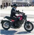  ??  ?? Bella figura: Benelli bringt die neue Le oncino, einen nostalgisc­hen Scrambler.