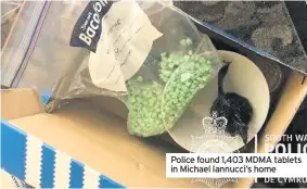  ??  ?? Police found 1,403 MDMA tablets in Michael Iannucci’s home