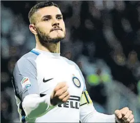  ?? FOTO: EFE ?? Mauro Icardi celebra uno de sus dos goles al Cagliari