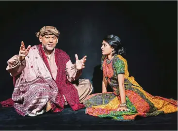  ?? — BAN TENG RUEN ?? Chacko Vadaketh (left) and Lavinya KC in Shakespear­e Goes Bollywood. The musical production, presented by The Actors Studio Seni Teater Rakyat and produced by Big Nose Production­s, is a contender in the Cammies’ ‘Best Of’ honours list.