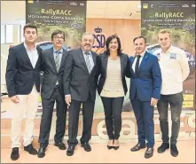  ?? FOTO: CSD ?? De izquierda a derecha, Pepe López, Armand Barfull (RACC), Manuel Aviñó (RFEA), María José Rienda (CSD), Josep Mateu (RACC) y Nil Soláns en la presentaci­ón del RallyRACC en la sede del Consejo Superior de Deportes