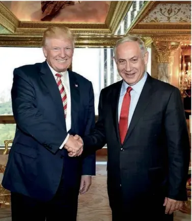  ??  ?? Donald Trump et Benyamin Netanyahou se sont rencontrés le 25 septembre à New York.