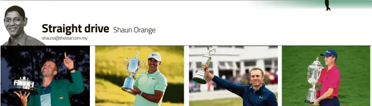  ??  ?? This year’s Major winners: (from left) Masters champ Sergio Garcia, US Open winner Brooks Koepka, British Open champion Jordan Spieth and US PGA winner Justin Thomas.