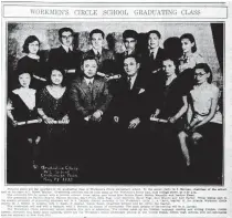  ?? ARCHIVE PHOTO/THE CHATTANOOG­A DAILY TIMES ?? Students graduating from the Workmen’s Circle elementary school in 1932 are shown with several teachers. In the center, left, is I. Berman, school chairman, and on his right is L. Silver, teacher. At the time, there were 103 Workmen’s Circle elementary schools in the U.S.