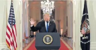  ?? AP ?? SPEAKING HIS MIND: President Trump speaks yesterday during a news conference in the White House.