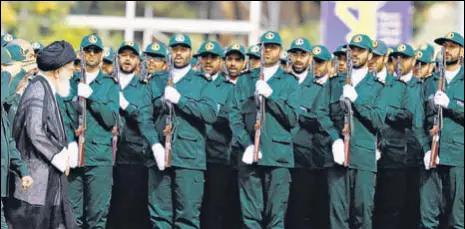  ?? REUTERS/FILE ?? Iran's Supreme Leader Ayatollah Ali Khamenei (lefts) attends a graduation ceremony for officers and trainees in Tehran.