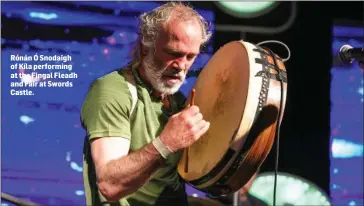  ?? Rónán Ó Snodaigh of Kíla performing at the Fingal Fleadh and Fair at Swords Castle. ??