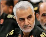  ??  ?? Iranian Quds commander Qasem Soleimani was killed by a US drone at Baghdad Airport along with an Iran-backed leader in charge of militia behind attacks on US embassy, say American officials