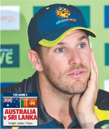  ??  ?? Aaron Finch talks to the media before tonight’s second T20 clash with Sri Lanka.
Picture: AAP