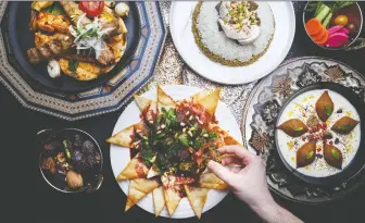  ?? LEILA KWOK ?? Syrian and Lebanese dishes from the takeout menu at Yasma in Kitsilano are bright and aromatic. A selection of dishes can be served as part of the iftar — the evening meal served daily during Ramadan.