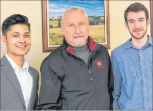  ?? SUBMITTED PHOTO ?? Some of the guest speakers for the refugee sponsorshi­p informatio­n sessions next week in Summerside and Charlottet­own are, from left, Parshu Giri, Dan Doran and David Theuerkauf.