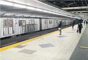  ?? RENÉ JOHNSTON TORONTO STAR FILE PHOTO ?? Bloor-Yonge station during a sparse rush hour. At some point, as more workplaces begin to reopen, the TTC will once again see morning and afternoon crowds.