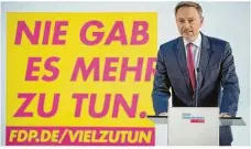  ?? Foto: Michael Kappeler/dpa ?? FDP-CHEF Christian Lindner will über die Ampel reden, aber auch Jamaika bleibt für die Liberalen ein Thema.