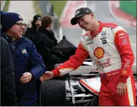  ?? (AP file photo) ?? Scott McLaughlin (right) is one of three new drivers on the IndyCar circuit — along with seven-time NASCAR champion Jimmie Johnson and ex-Formula One driver Romain Grosjean — for the season opener Sunday in Birmingham, Ala.