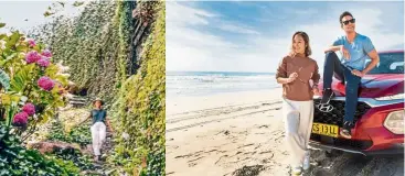  ?? — Photos: South australia Tourism Commission ?? Take a walk at the sunken garden oasis known as umpherston Sink Hole (pic left), then drive on the sandy shore of Long Beach.