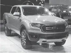  ??  ?? The Ford Ranger, out of production since 2011, is back to compete in the mid-size truck market.