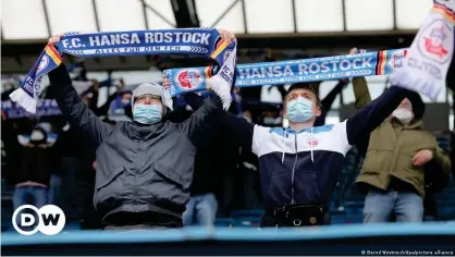  ??  ?? Hansa Rostock welcomed 777 socially-distanced fans on Saturday