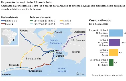 Rio amplia concessão do metrô em dez anos e tenta destravar pacote de R ...